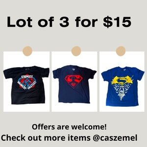 Superman T-Shirts - Lot of 3 - Kids Size 7-8
